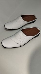 GIROTTI sepatu slop putih bustong pria model slempang /slop nikahan/slop habib