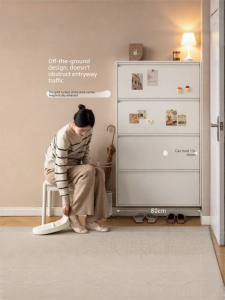 Hehan |Ultra-thin Metal Steel Flip-door Shoe Cabinet 12cm