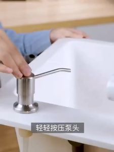 Bộ vòi bơm nước rửa chén 120cm đầu bơm làm từ INOX 304 chống rỉ sét xoay 360 độ Tặng Kèm 3 nắp