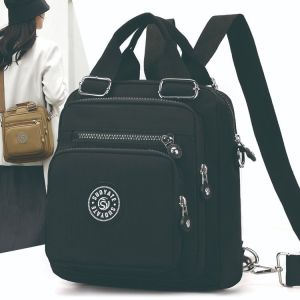 Large Capacity Single Shoulder Crossbody Bag Casual Nylon Womens Backpack Lightweight Water-Resistant Street Style Trend Bag