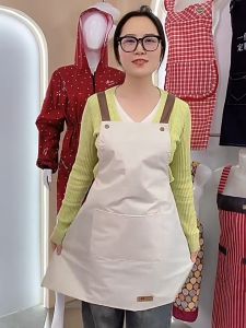 Waterproof Apron With Pockets Rubber Vinyl Apron For Cooking Coffee Shop Western Restaurants Oilproof Kitchen Apron