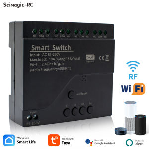 4CH AC 220V Tuya Wifi Smart Switch 85-250V 7-32V 10A Relay Intelligent Automation Module Controller Work With Alexa Google Home