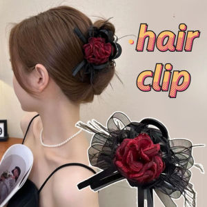 Mesh Flower Hairpin Korean Fashion Elegant Feather Hair Clip Hair Clamp Hair Accessories for Women Girls
