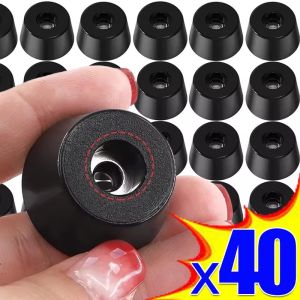40Pcs Anti Slip Furniture Foot Black Speaker Cabinet Bed Table Box Conical Rubber Shock Pad Floor Protector Furniture Parts
