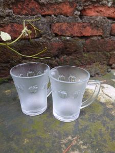 gelas kopi 6pcs/cangkir kopi bahan kaca/gelas gagang