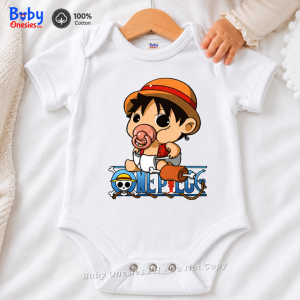 One Piece Luffy Anime Baby Onesie 0-12 Months Cotton Bodysuit Romper Baby Clothes Gift