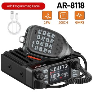 ABBREE | ABBREE AR-8118 GMRS Mobile Radio 25W High Power Mini Vehicle Transceiver Long Range Dual PTT Car Radio For Off Road Overlanding