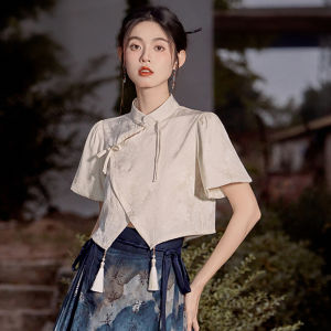 New Chinese Style Calligraphy Hanfu Set Womens Office Wear Small Size Modified Daily Skirt Traditional Chinese Painting