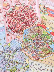 สติ๊กเกอร์ตกแต่งวิสัยทัศน์ขนาดใหญ่ 3 มิติ ดีไซน์การ์ตูนน่ารัก วัสดุกระดาษ วัสดุอื่นๆ สำหรับตกแต่งบ้าน วัสดุอื่นๆ