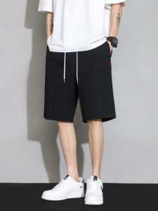 Mens Summer Casual Sports Shorts Loose Fit Solid Color Versatile Thin Five-Quarter Length Big Size Hong Kong Style Pants