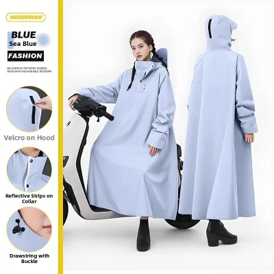 GUOQI | Heavy Rainproof Motorcycle Electric Scooter Riding Long Raincoat