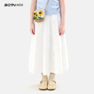 SQTN.KIDS | Trendy Bestselling Pseudo Two-Piece Short Sleeve Skirt Set for Girls