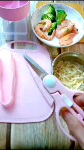 🔥SG LOCAL STOCK🔥Portable Stainless Steel Baby Food Scissors and Kitchen Knife Set with Travel Case