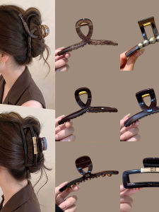 Retro Brown Hair Claw Large Acetate Shark Clip