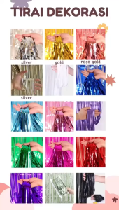 1mx2meter Tirai Foil! Curtain Foil Backdrop party pesta Foil Ultah Perlengkapan DMO  C06