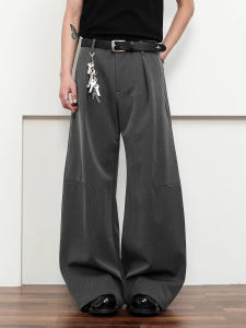 กางเกงขายาวทรงตรงผ้ายืดไม่ยืดสไตล์อเมริกันย้อนยุค CleanFit สำหรับผู้ชายและผู้หญิง กางเกงขายาวทรงหลวมฤดูใบไม้ผลิและฤดูใบไม้ร่วง กางเกงขายาวทรงตรงแบบลำลอง