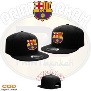 Topi Snapback BARCELONA Topi Casual Rope Hat Bahan Denim Topi Distro Pria Wanita Topi Premium Bisa Custom