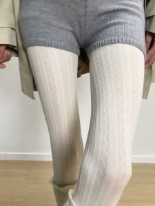 Elegant White Lace Pantyhose Vertical Stripe Adding a Touch of Sophistication And Retro How Beautiful