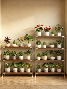 AMU·PIGGY | Vintage Wall-Mounted Floor Standing Plant Display Shelf