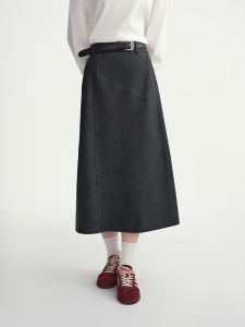 DUSHU | Large Size Skinny High Waisted Pleated Midi Skirt