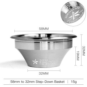 Alikisscafe CNC Espresso Portafilter Basket Step Down Convex Billet 51mm 54mm 58mm Thép Không Gỉ Cho Dụng Cụ Pha Chế & Phụ Kiện Pha Cà Phê