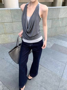 YUEZHONGWEI | Elegant Off-Shoulder Racerback Crop Top