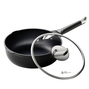 Non-Stick Titanium Coated Flat Bottom Pan Deep Frying Pan for Steak Home Use Induction Cooker Gas Stove Special Wok Pot