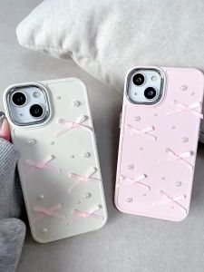 Hand pasted bow tie case for iPhone X XR XSmax 11 11promax 12 12Pro 12promax 13 14 casing 13Pro 13promax 14plus 14Pro 14promax Soft case 15 15Pro 15promax 7Plus 8Plus