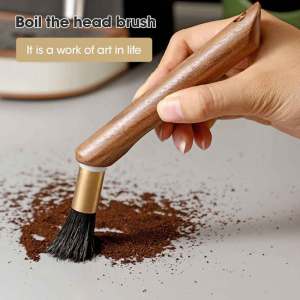 แปรงทำความสะอาดที่มีมือจับไม้สำหรับ Penggiling Kopiเครื่องมือเครื่องใช้ในครัวเอสเพรสโซผงอุปกรณ์กาแฟ