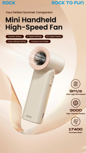 ROCK Crayon ShinChan Mini Handheld Air Duct High-Speed Fan with Digital Display