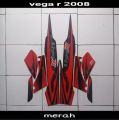 STIKER STRIPING LIS LES BODI MOTOR YAMAHA VEGA R NEW LATIN 2008 HITAM MERAH. 
