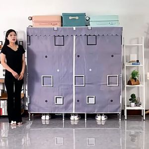 23MM Wardrobe Cabinet Alloy Steel Pipe Big Size Steel Tube Wardrobe Cabinet Organizer Rack Storage There Are Drawers