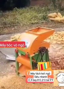 MÁY TUỐT NGÔ HẠT  BÓC VỎ NGÔ MINI . KHUNG MÁY CHẮC CHẮN
