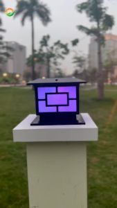 【2026 NEW Light】solar pillar lamp outdoor waterproof IP67 solar gate light tricolor LED aluminium solar garden light outdoor gate light lawn light automatic densor post light fence post garden light COD