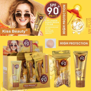 Kiss Beauty Skin Care Facial Sunscreen Cream SPF 90+ Sunblock Lotion Whitening and Moisturizing Sunscreen Cream