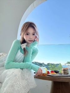 HUOLISI | Korean Style Mint Green Body Fitting Slimming New 2026 Fashion Sweater