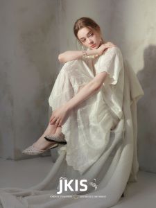 JK&JS | Đầm Dài Cổ V Tencel Thêu Lụa