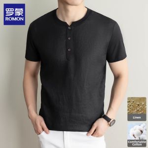 ROMON | Breathable Lightweight Casual Matching Old Money V-Neck Short Sleeve T-shirt