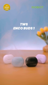 ROBOT TWS Bluetooth 5.4 Semi In-Ear Headset Wireless Earbuds 36 Jam Baterai IPX4 Original  ENCO BUDS 1