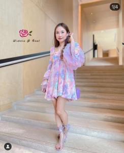 Long Sleeve Square Neck Mesh Lace Print Jumpsuit - P010-179 by PIMNADACLOSET