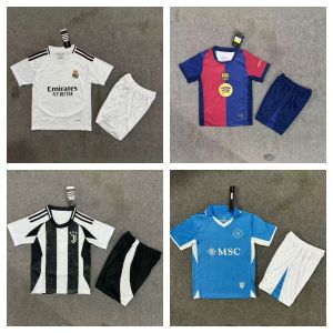 Sport T-shirt kid age2~13 jersey Season2425 Football Club Home Short Sleeve+Pants Real Madrid Barcelona Manchester City&United red army Arsenal Bayern Childrens Sports Uniform