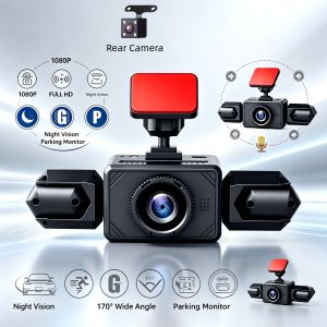 3/4‑Channel 360° Panoramic Car Dash Cam  Night Vision 24H Parking Monitor Wide Angle Recorder for Vehicle Safety Monitoring