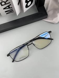 MOKCHEON | Men Large Face Lightweight Titanium Aviator Frame Prescription Glasses