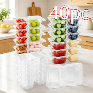 10/20/40PCS Double Compartment Seasoning Container with Lid Portable Compartment Snack Container for Daily Outdoor Picnic