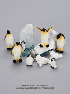 Mini Cute Penguin Set Desktop Decoration Office Simulation Marine Animal Model Toy Static Display Piece for Kids And Adults