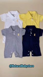 Romper Bayi Kerah Bordir Bear / Baju Bayi Romper Kerah Bordir SNI