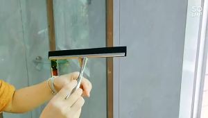 Stainless Steel Shower Squeegee for Shower Doors with Hooks Household Bathroom Window Mirror Glass Cleaning Tool for Home