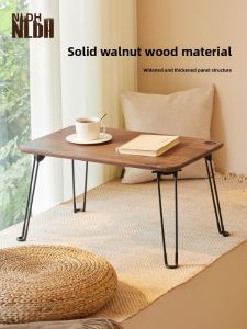 Foldable Bedside Computer Desk Simple Design Notebook Writing Table for Learning Office Window No Assembly Required Wooden Desk