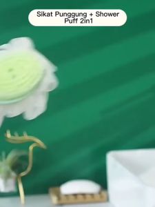Sikat Punggung & Shower Puff 2in1: Alat Bantu Pembersih Penggosok Badan