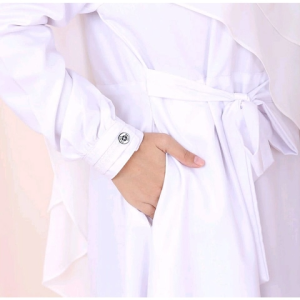 GAMIS PUTIH  BERSIH KATUN MADINA FORMAL/DAILY DRESS POLOS BASIC